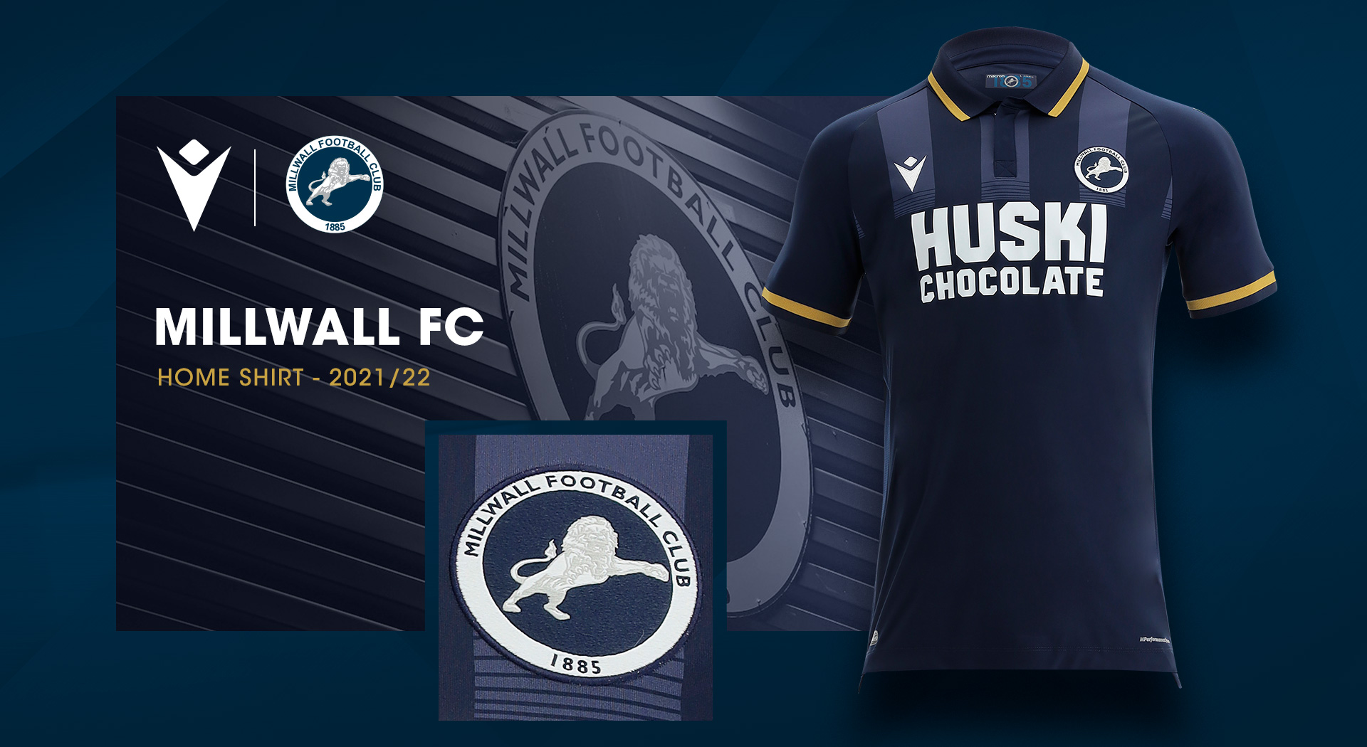 Blue & Gold in new Macronmade Millwall FC home kit!
